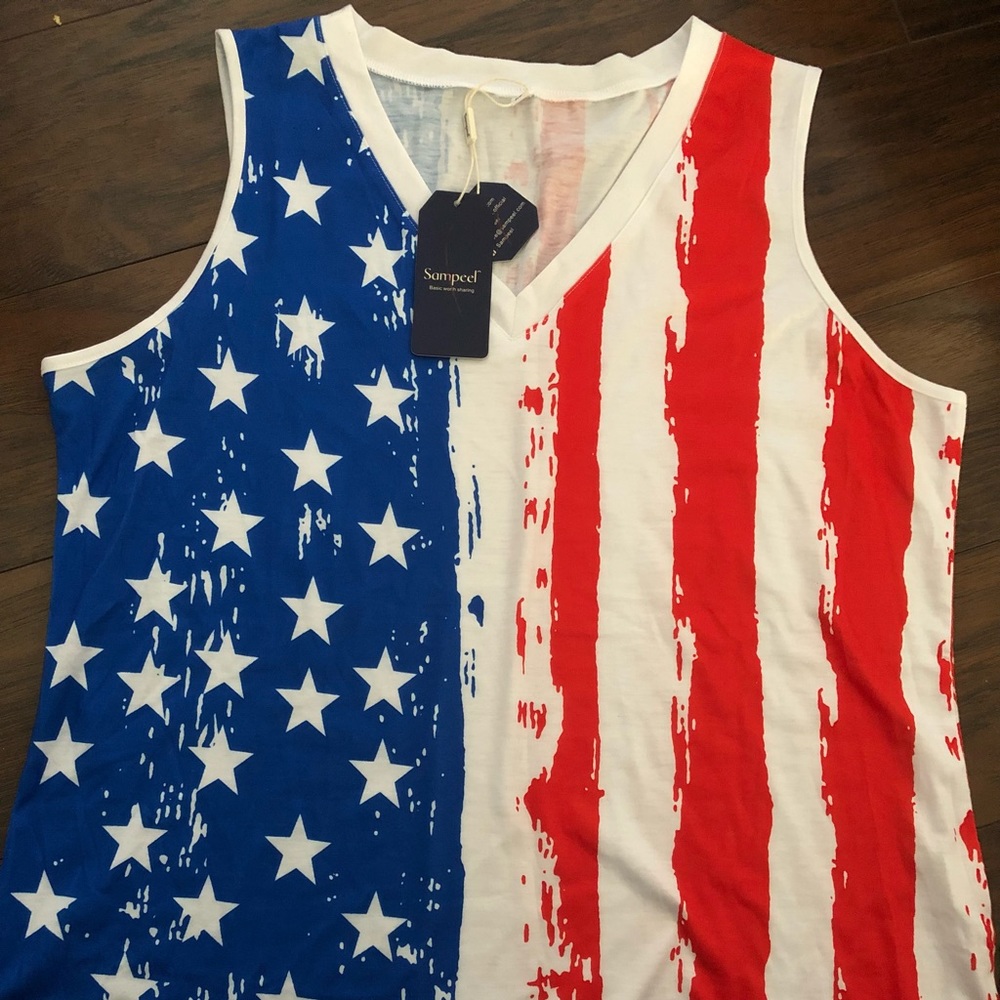 Sampeel Tank American Flag XL patriotic